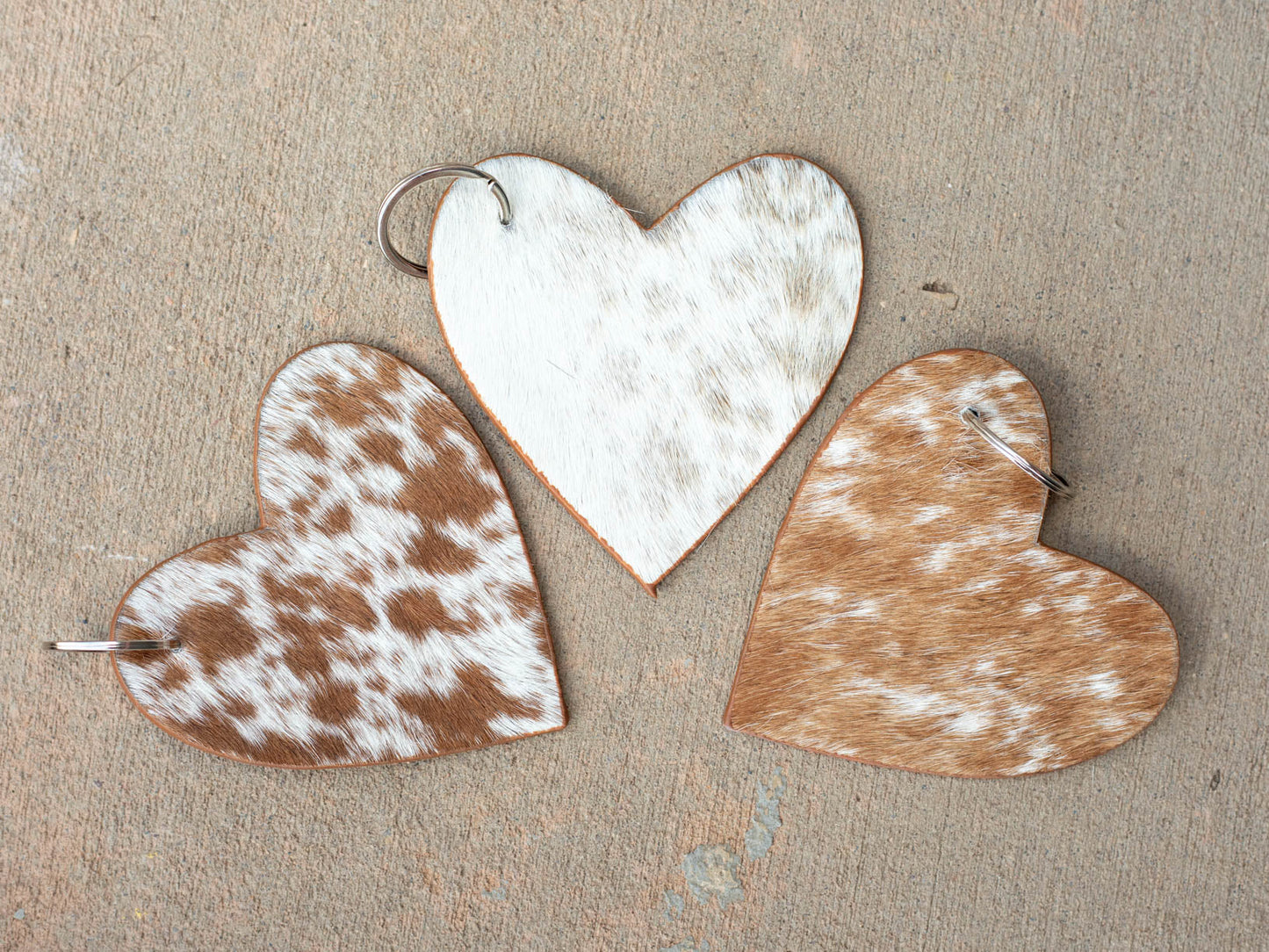 Jumbo Heart Shape Cowhide Keychain