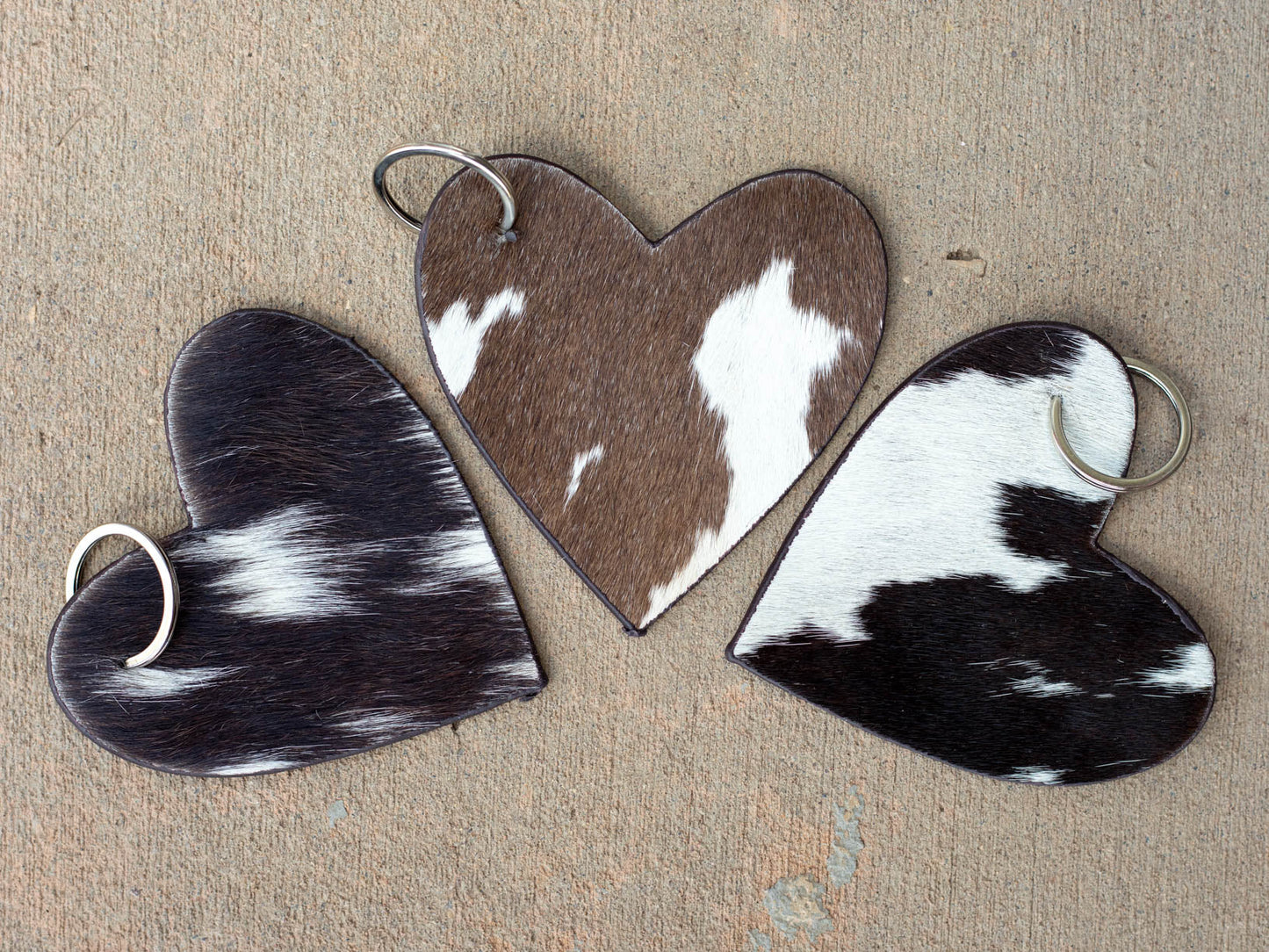 Jumbo Heart Shape Cowhide Keychain