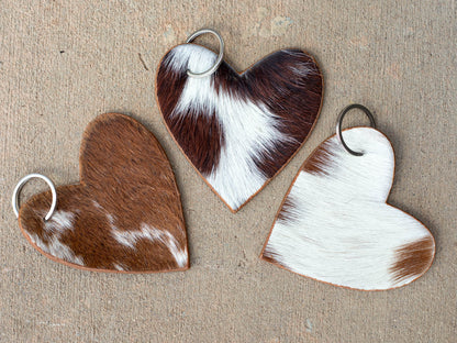 Jumbo Heart Shape Cowhide Keychain