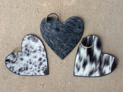 Jumbo Heart Shape Cowhide Keychain