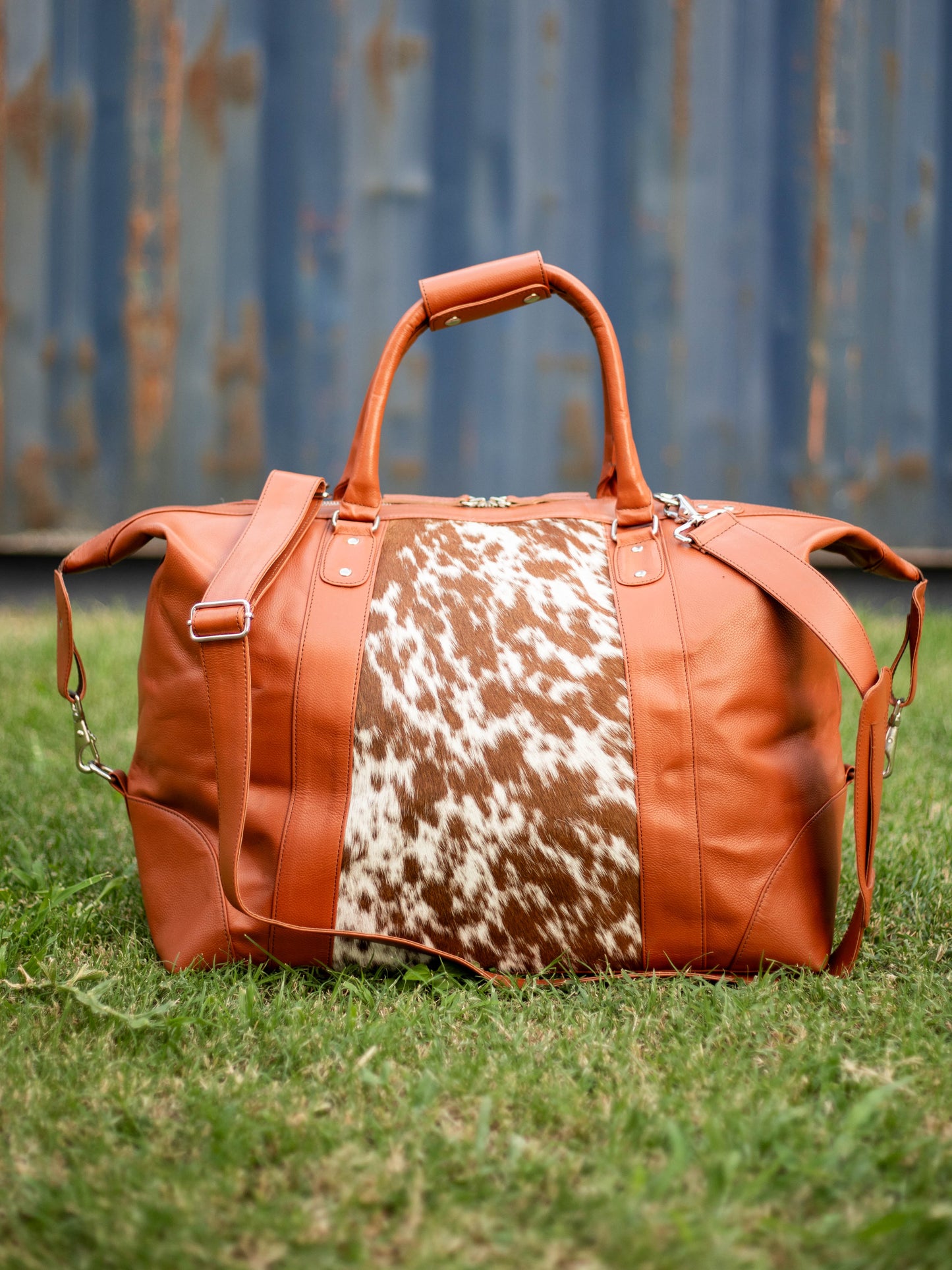 Ainsley Cowhide Leather Duffle Bag