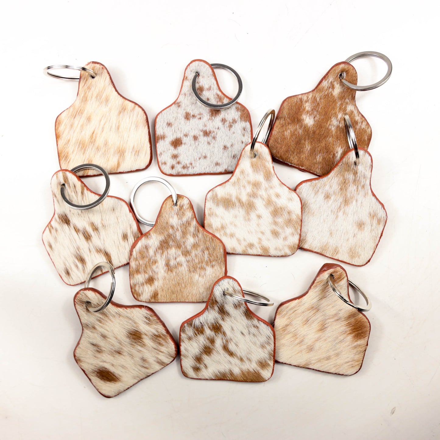 Standard Cowhide Cattle Tag Keychain