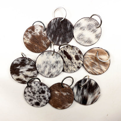 Standard Cowhide Round Keychain