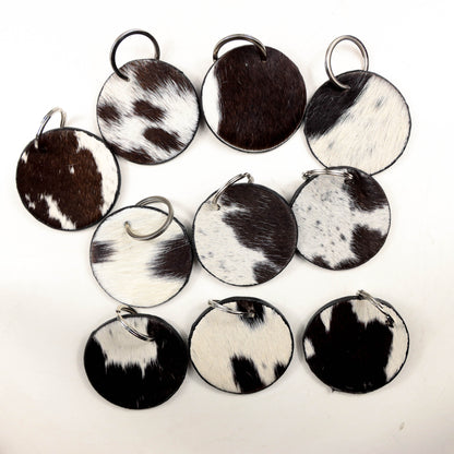 Standard Cowhide Round Keychain