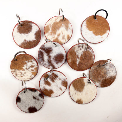 Standard Cowhide Round Keychain