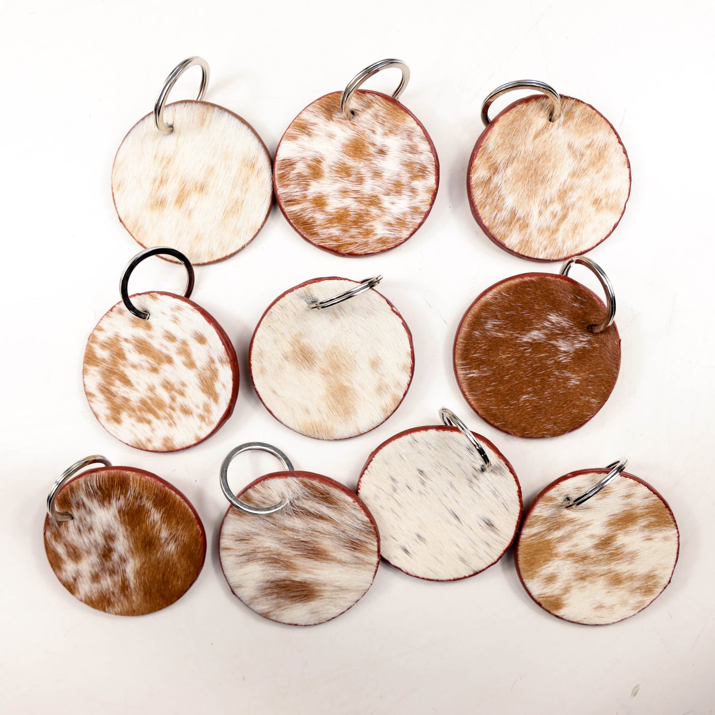 Standard Cowhide Round Keychain