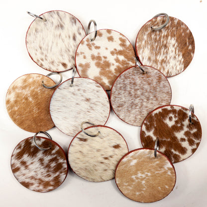 Jumbo Round Shape Cowhide Keychain