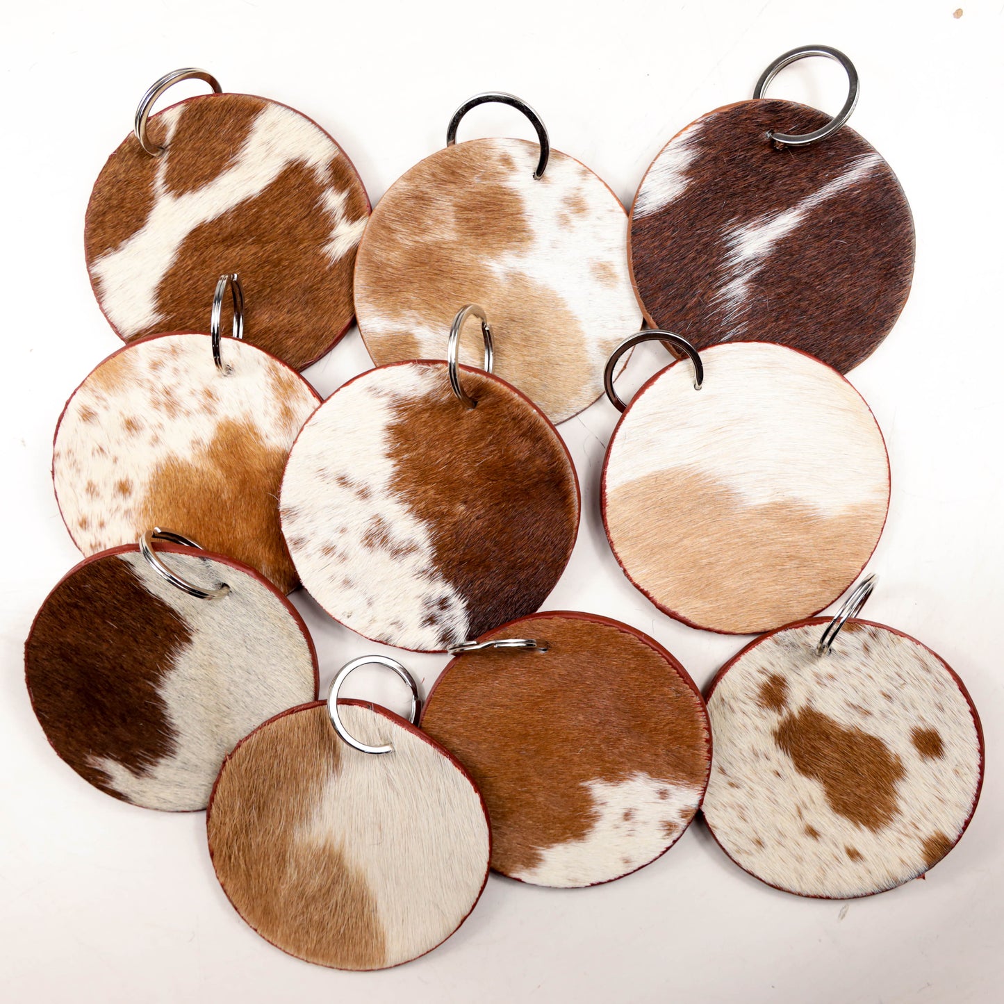 Jumbo Round Shape Cowhide Keychain