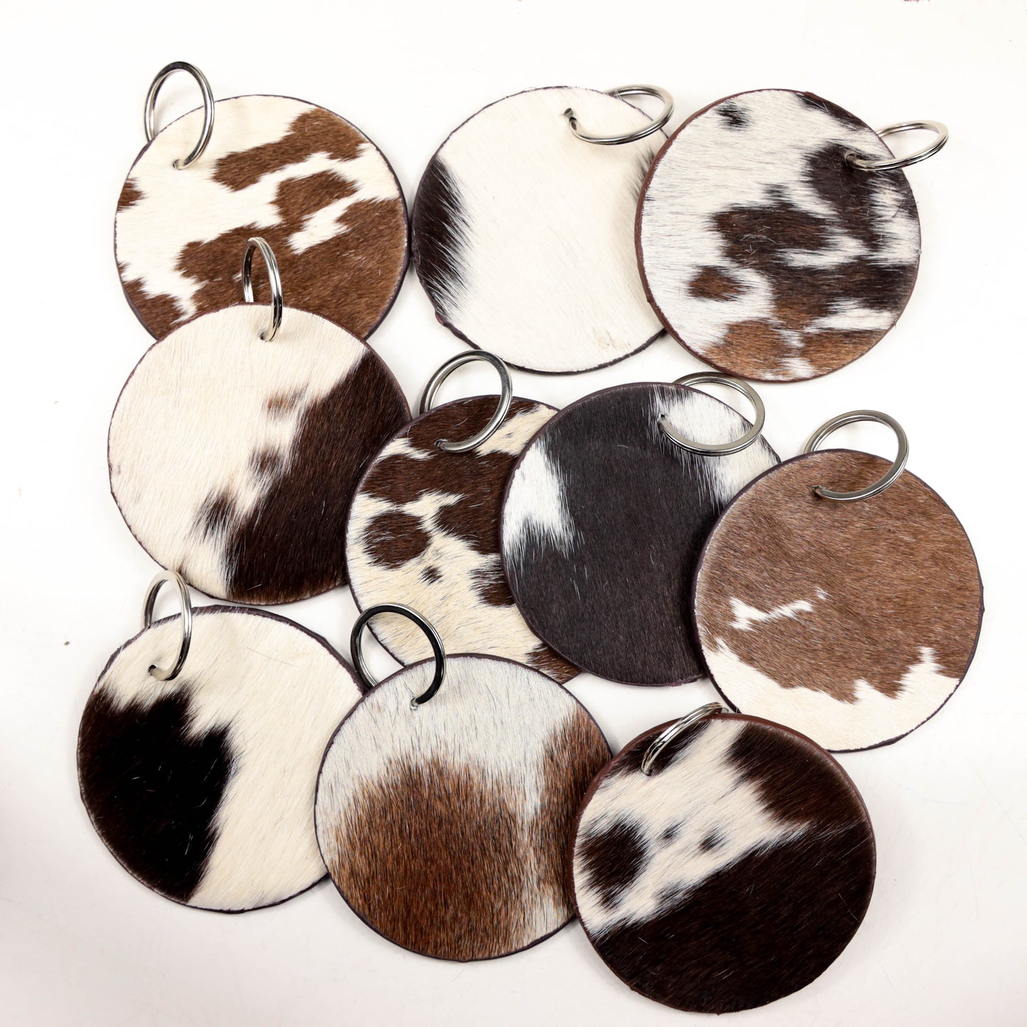 Jumbo Round Shape Cowhide Keychain