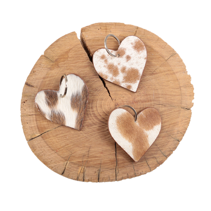 Standard Cowhide Heart Keychain