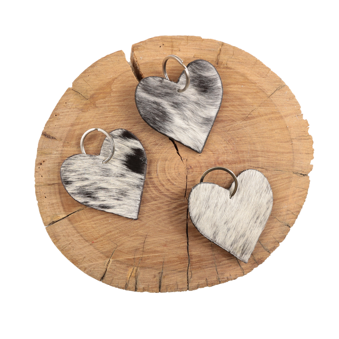 Standard Cowhide Heart Keychain