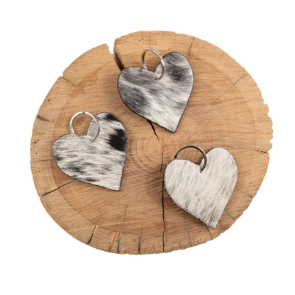 Standard Cowhide Heart Keychain