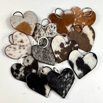 Standard Cowhide Heart Keychain