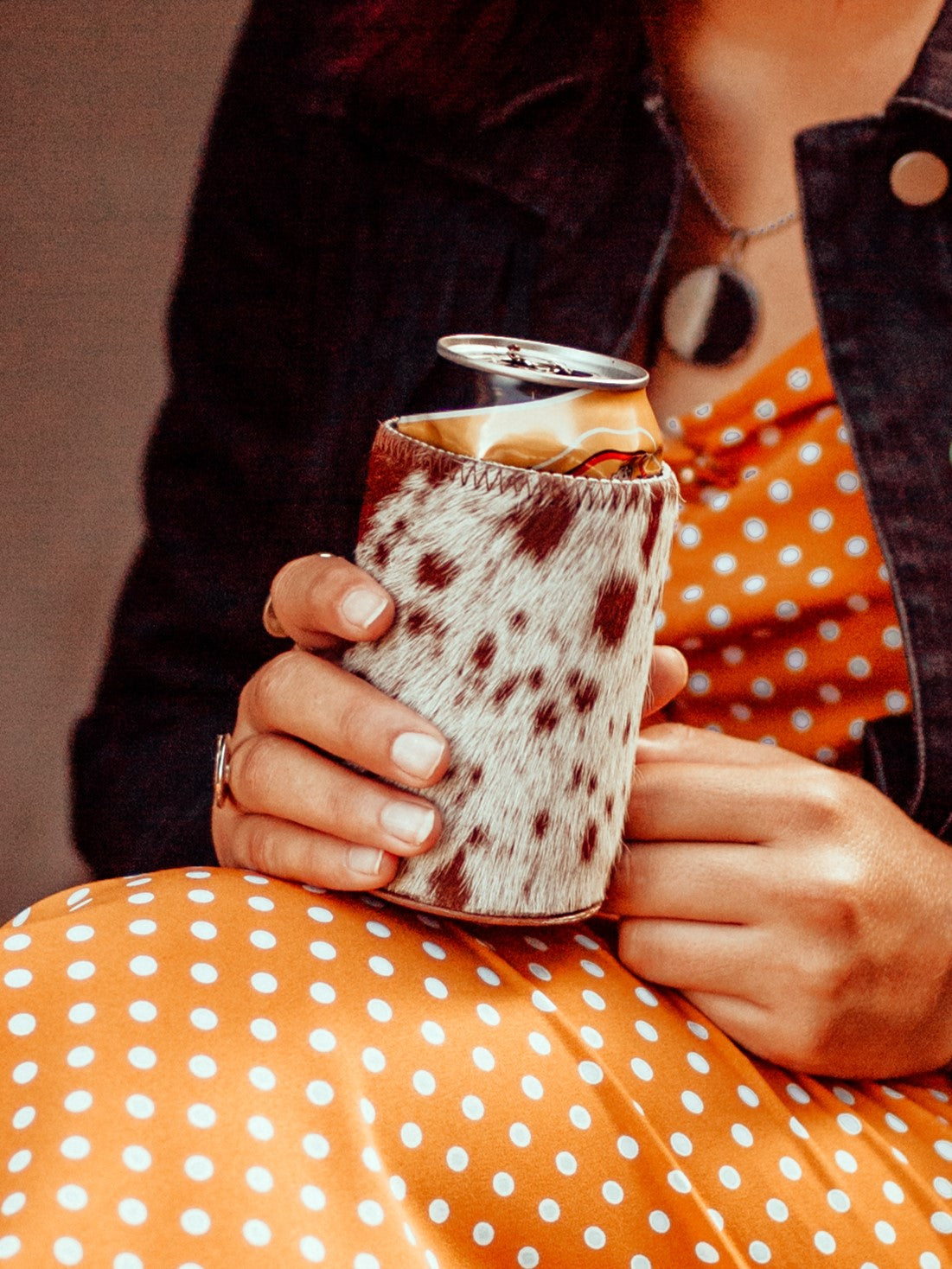 Cowhide Stubby Cooler